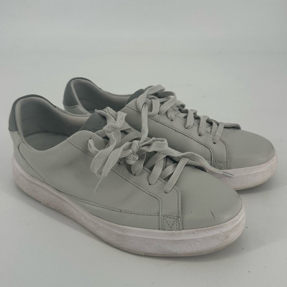 Kizik Vegas Womens Size US 9 Wide HandsFree Gray Leather Casual Lace Up Shoes